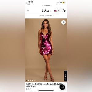 Lulu’s Light Me Up Magenta Sequin Bodycon Mini Dress. Size M.
